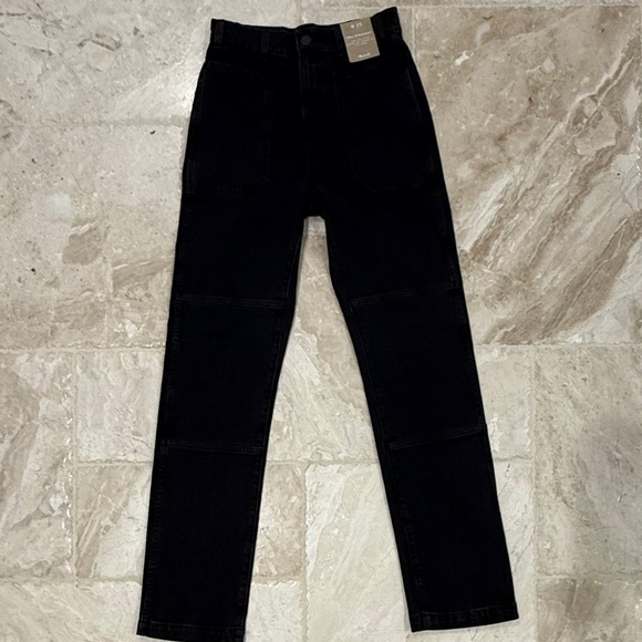 NWT Madewell 90s Straight Cargo Jean Black Utility Pockets High Rise (Size 25) - Picture 8 of 10